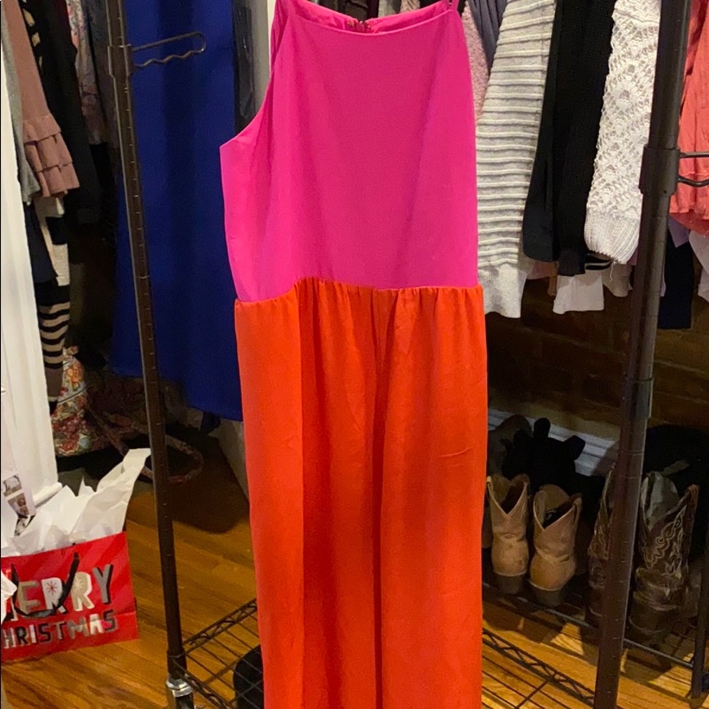 Crosby hot pink and orange jumpsuit
